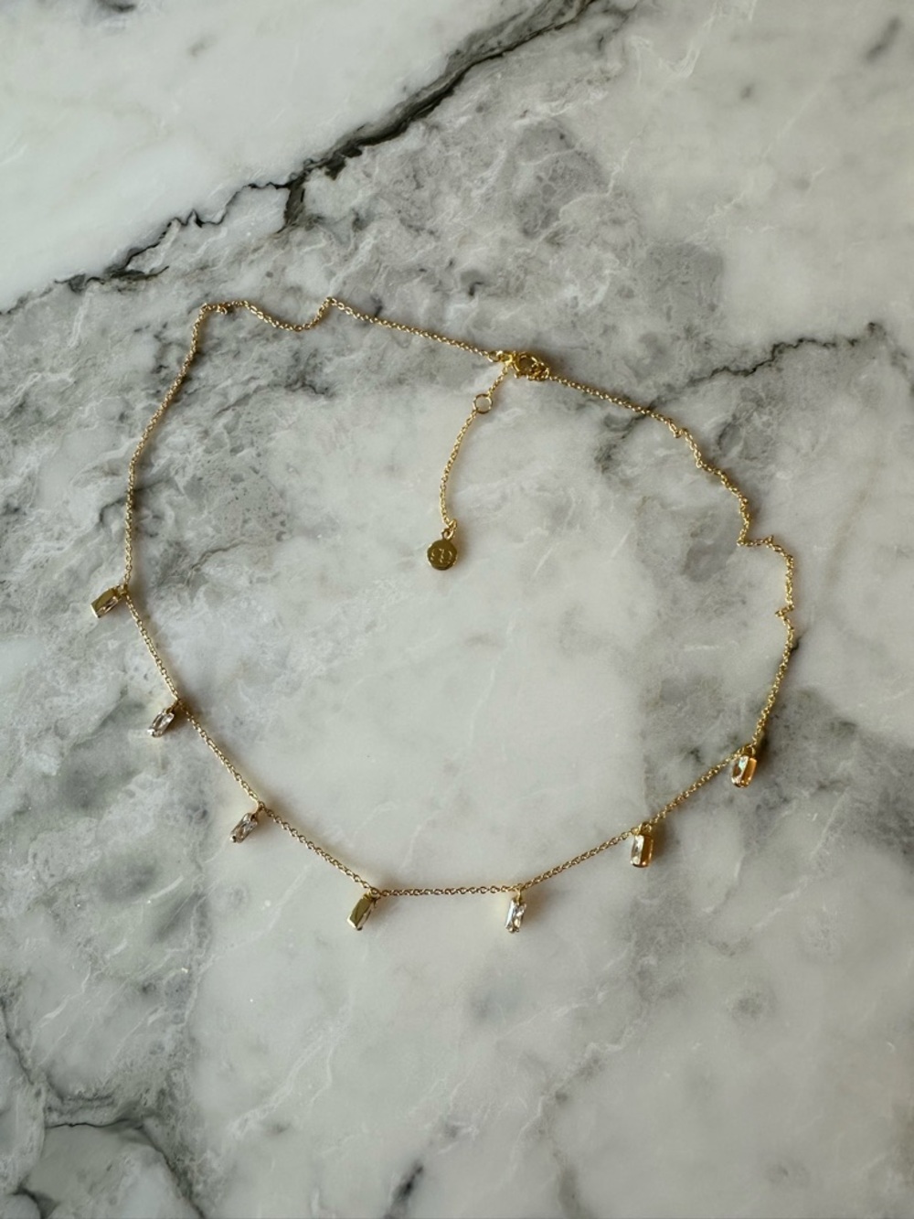 Gorjana Gold Chain Choker Necklace with Small Crystal Drops